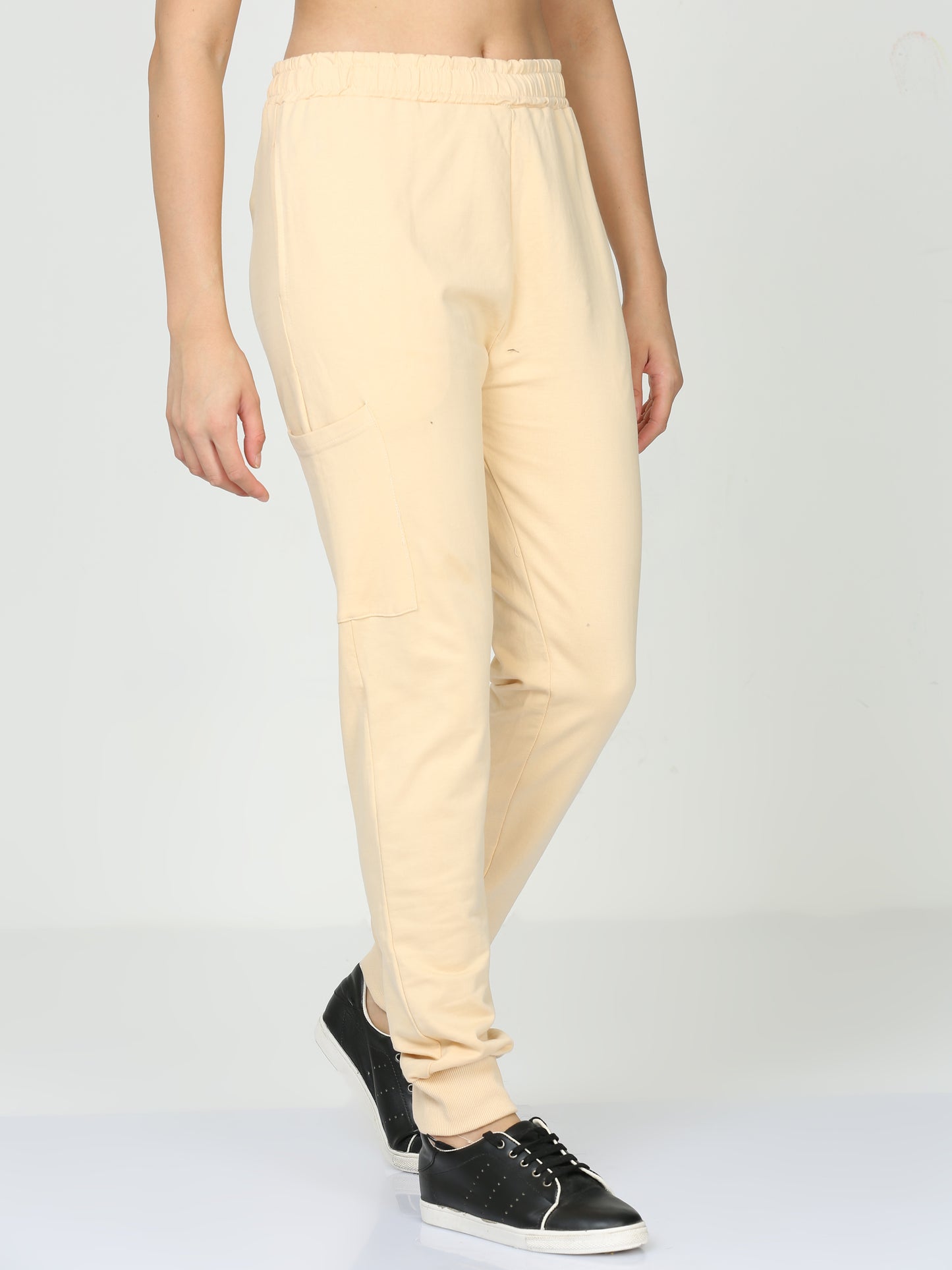 Beige Solid Premium Unisex Joggers