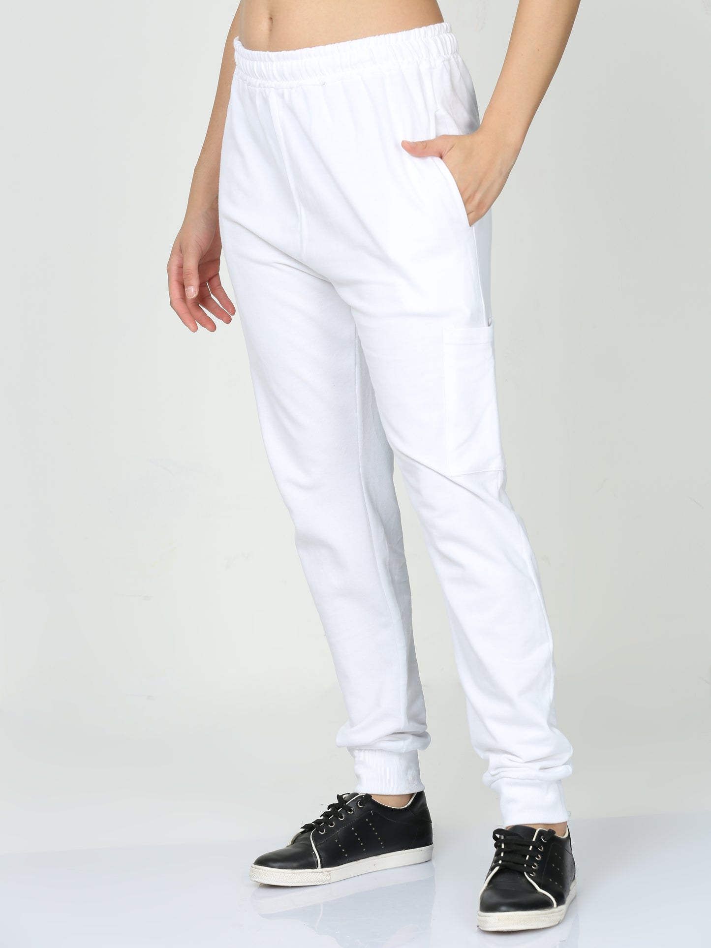 White Solid Premium Unisex Joggers