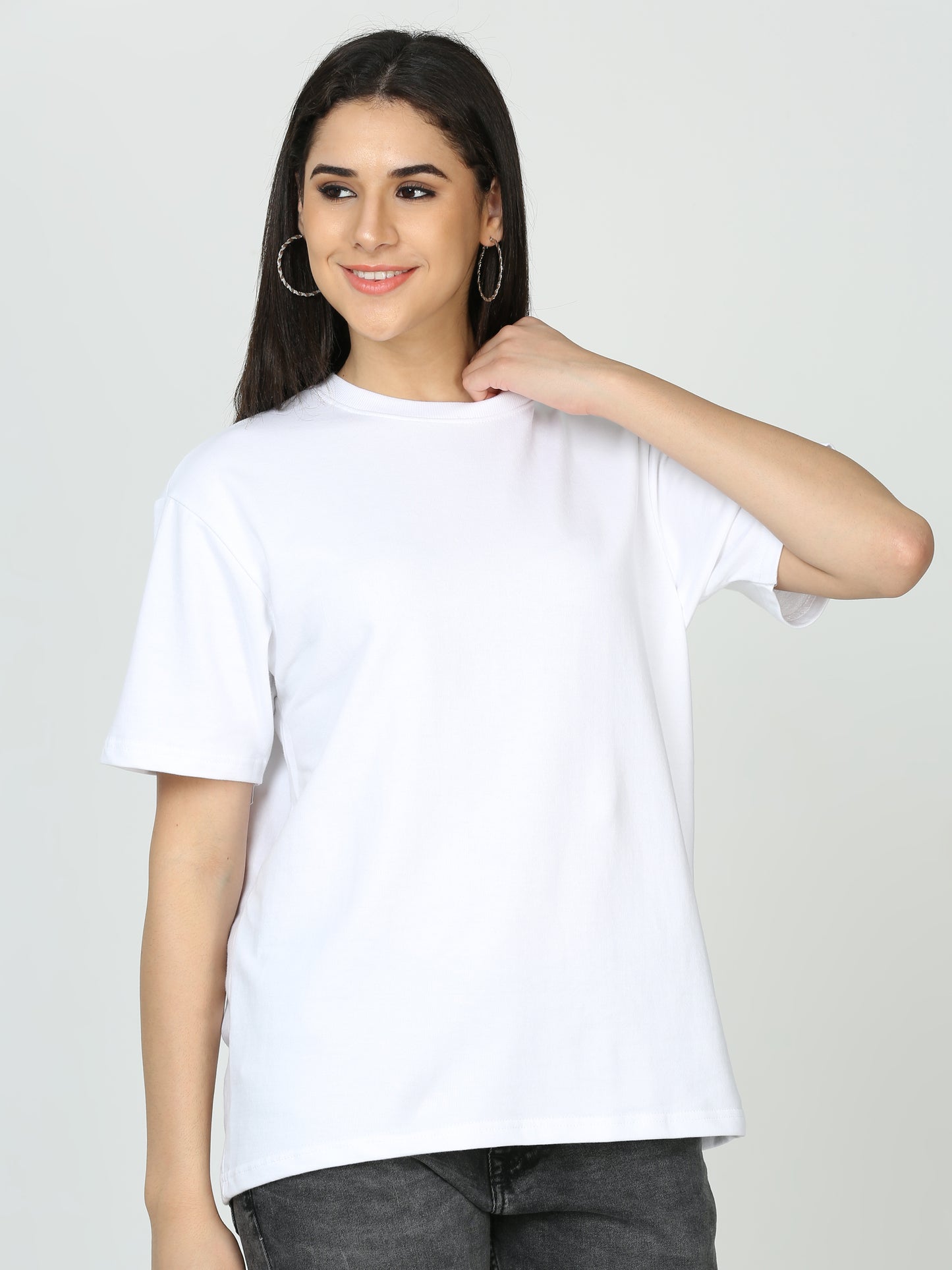 White Solid Premium Unisex Oversized T-Shirt