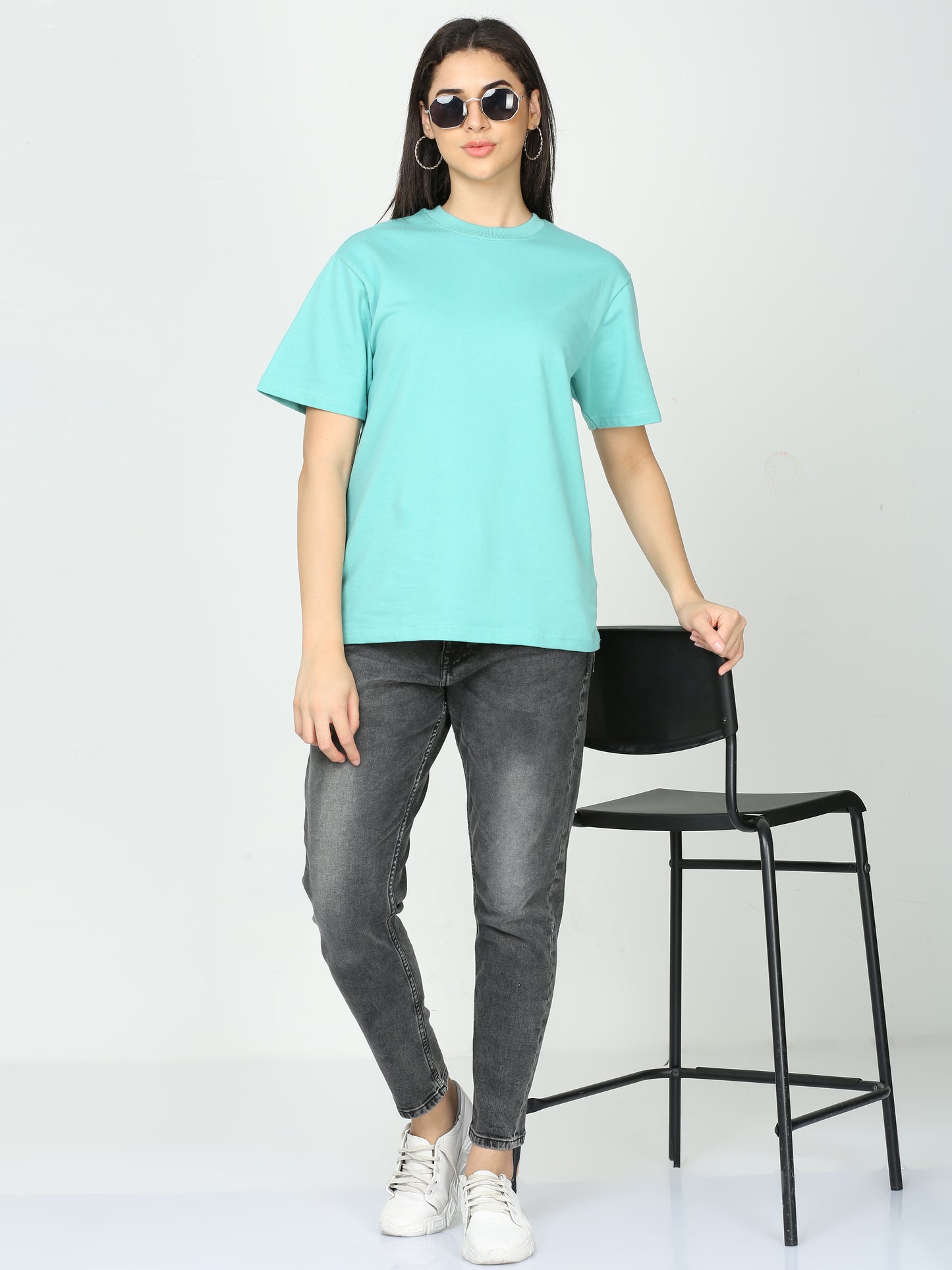 Petrol Green Solid Premium Oversized Unisex T-Shirt