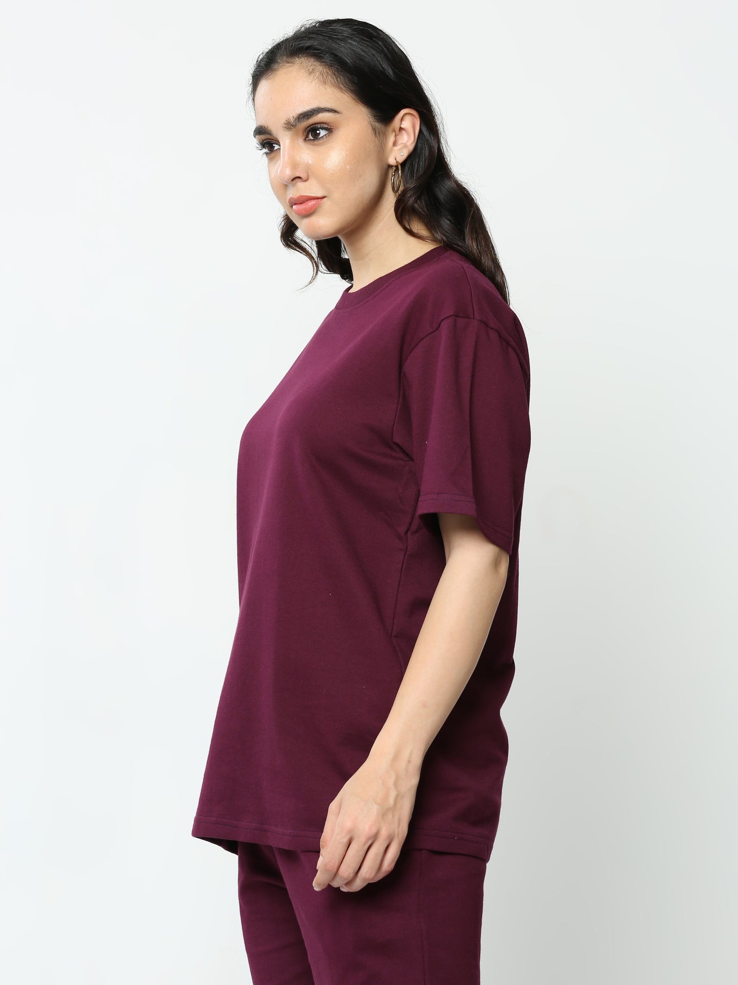 Wine Solid Premium Oversized Unisex T-Shirt