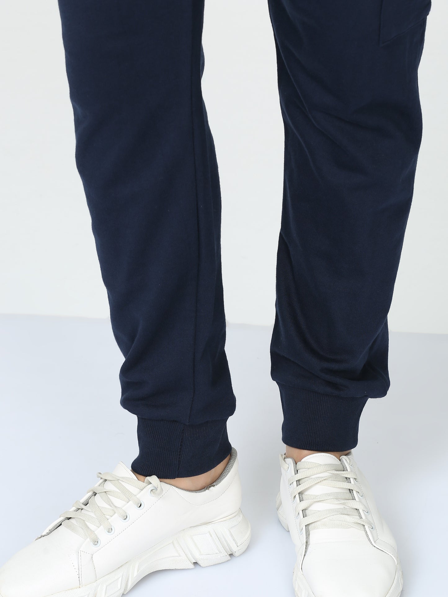 Navy Blue Solid Premium Unisex Joggers