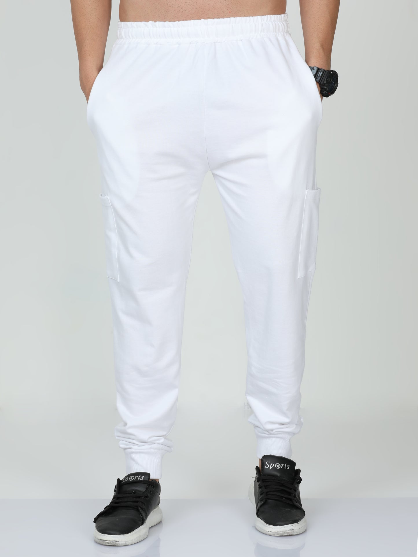 White Solid Premium Unisex Joggers