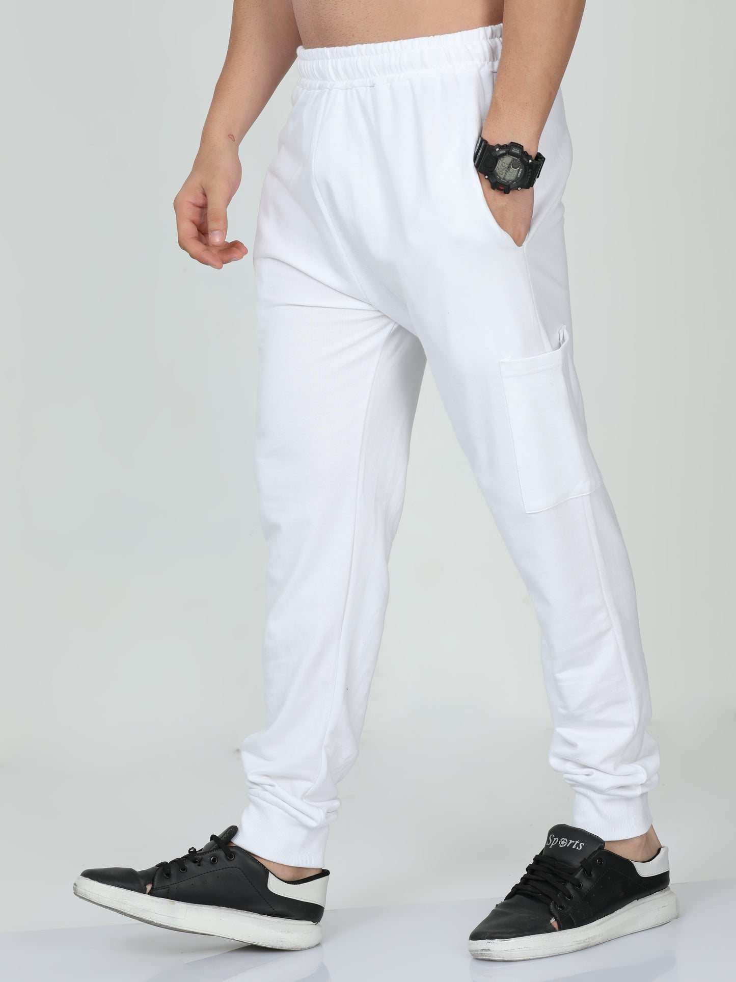 White Solid Premium Unisex Joggers