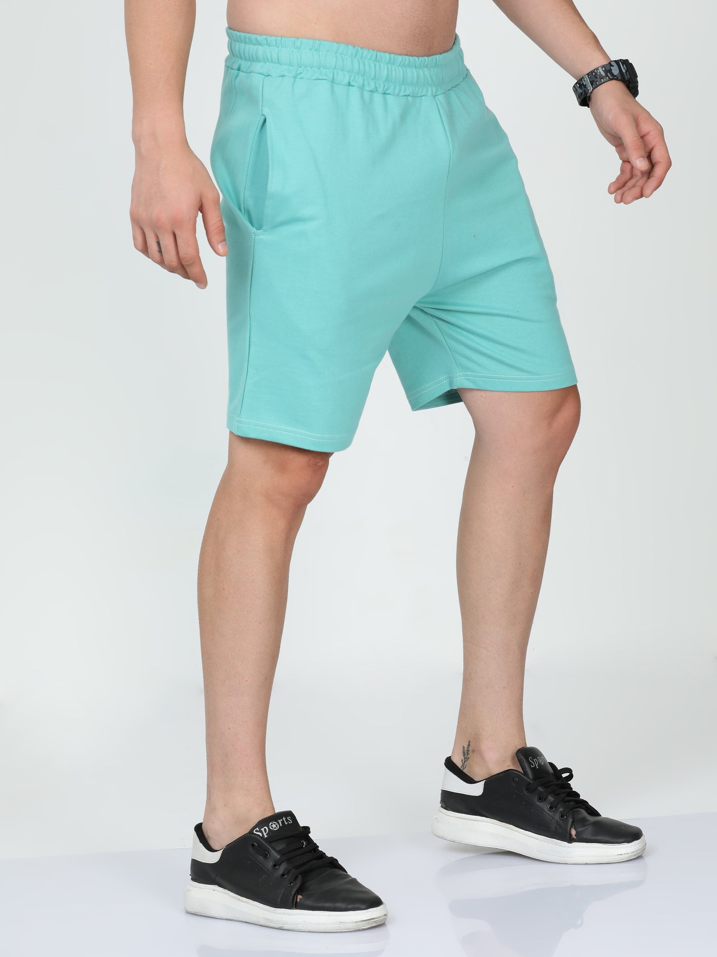 Petrol Green Solid Premium Unisex Shorts