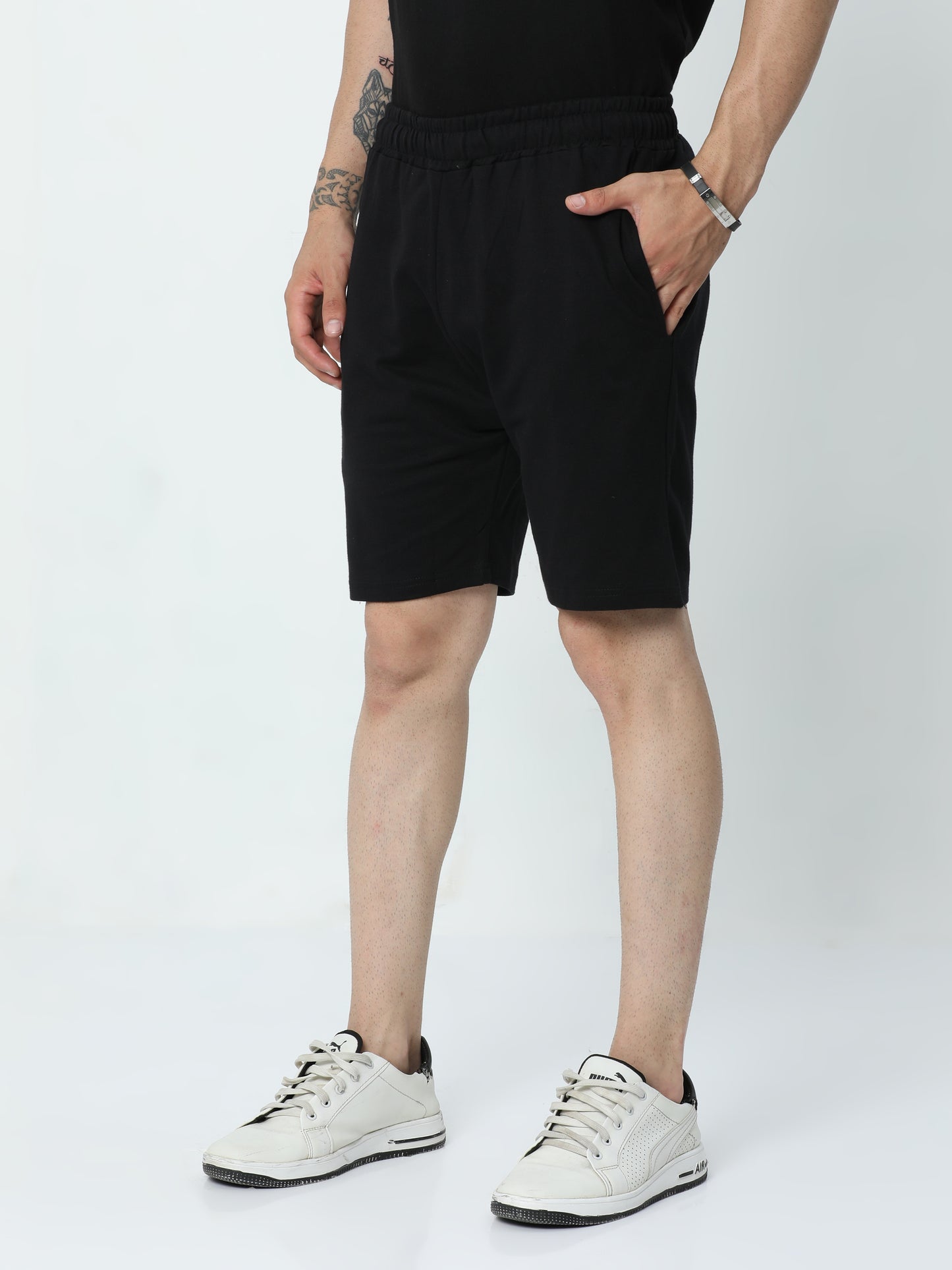 Black Solid Premium Unisex Shorts