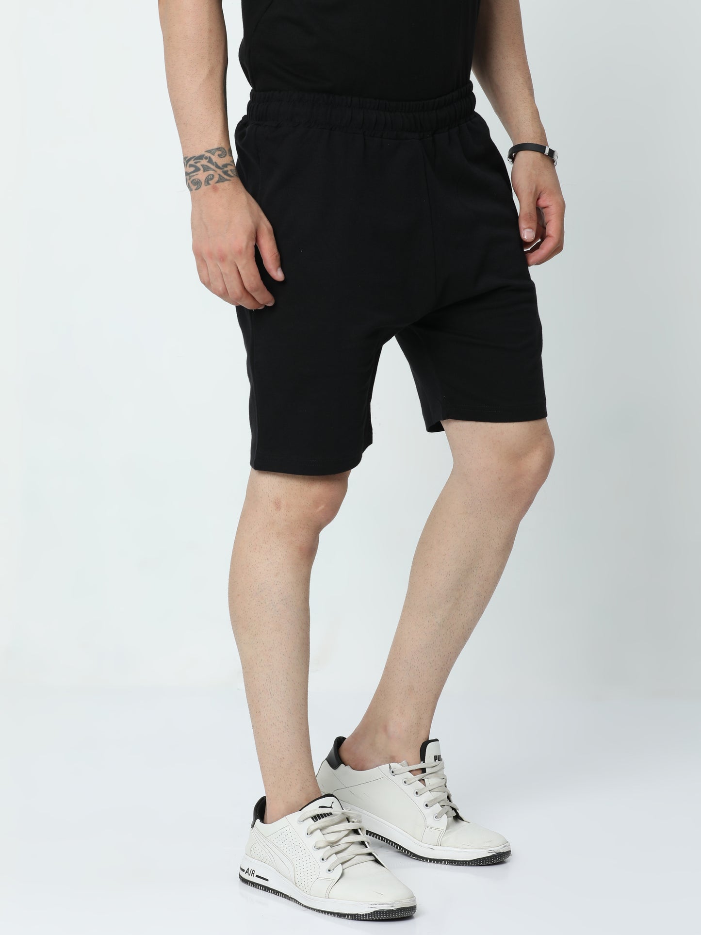 Black Solid Premium Unisex Shorts