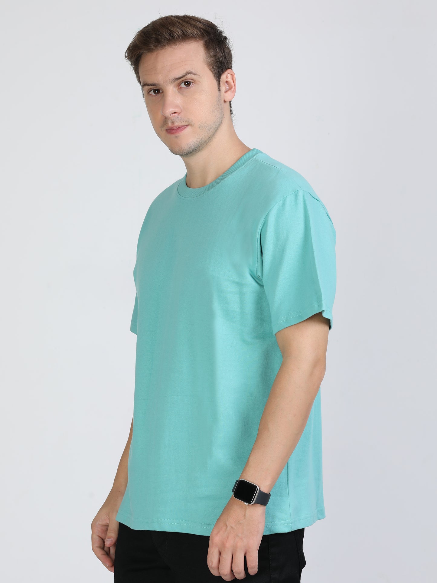 Petrol Green Solid Premium Oversized Unisex T-Shirt