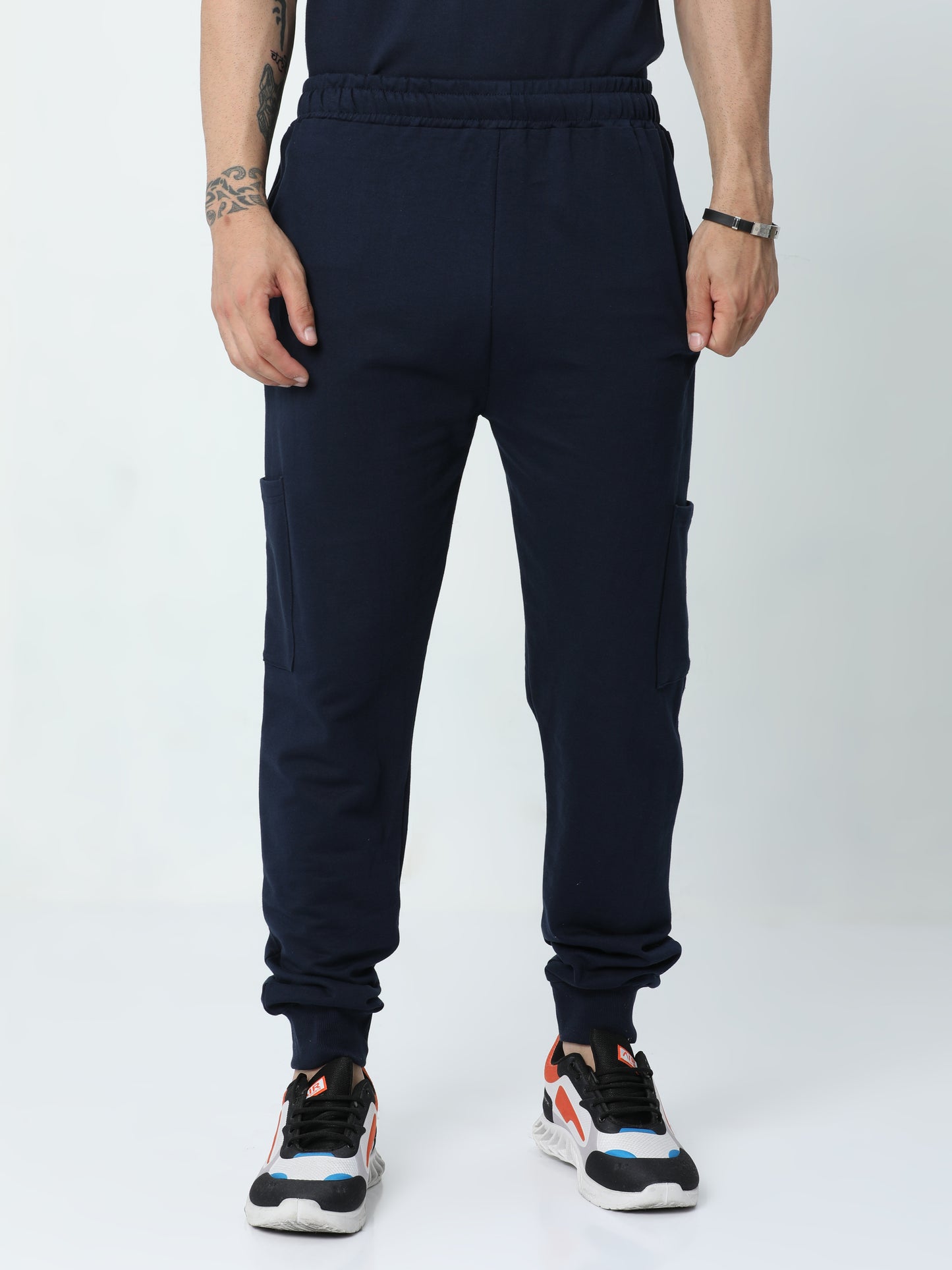 Navy Blue Solid Premium Unisex Joggers