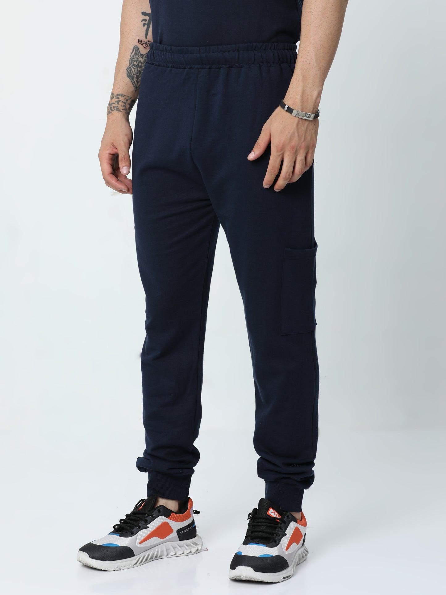 Navy Blue Solid Premium Unisex Joggers