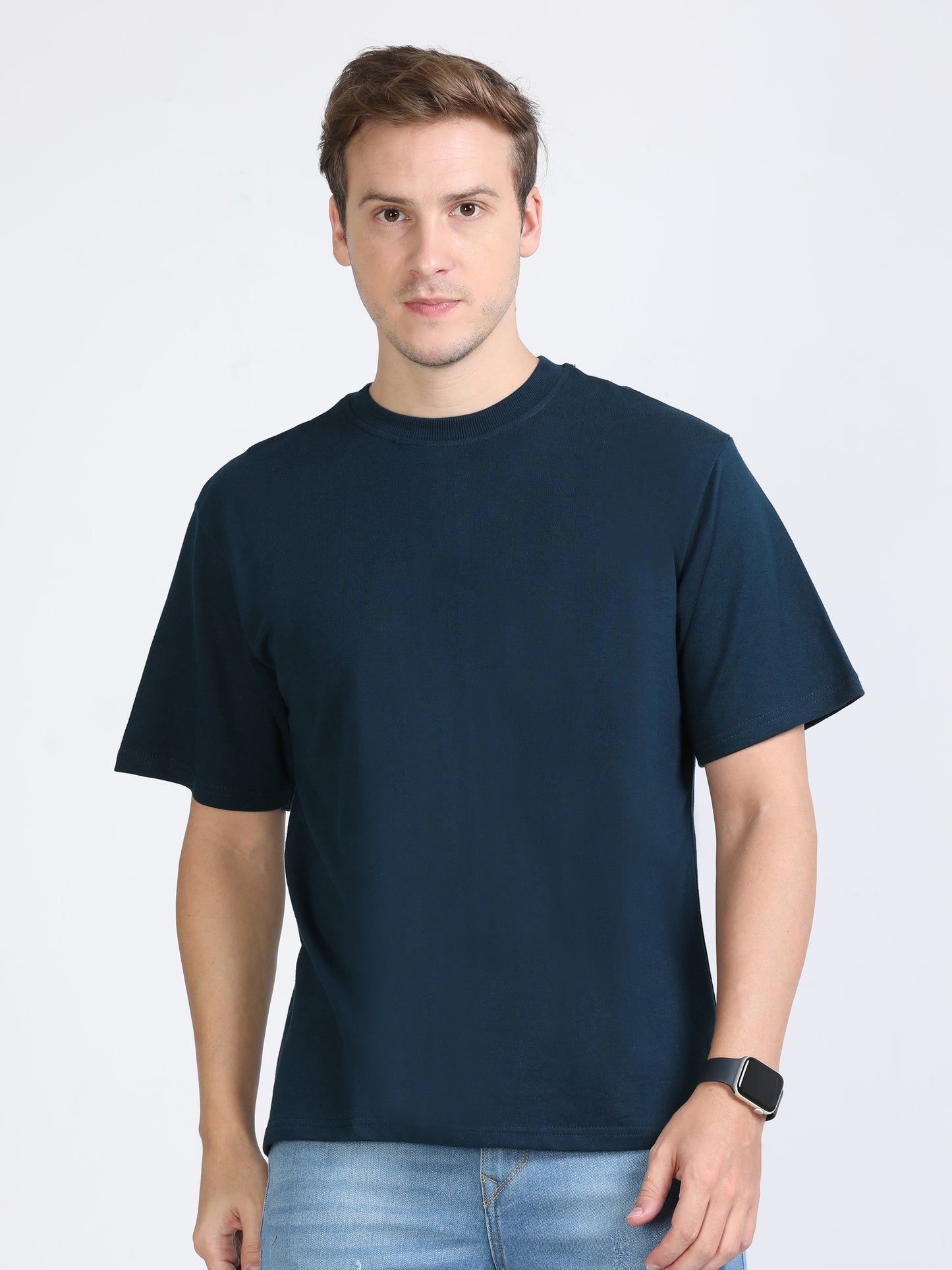 Turquoise Solid Premium Unisex Oversized T-Shirt