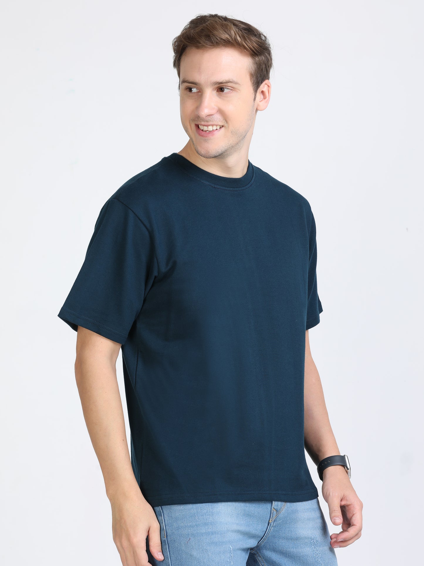 Turquoise Solid Premium Unisex Oversized T-Shirt