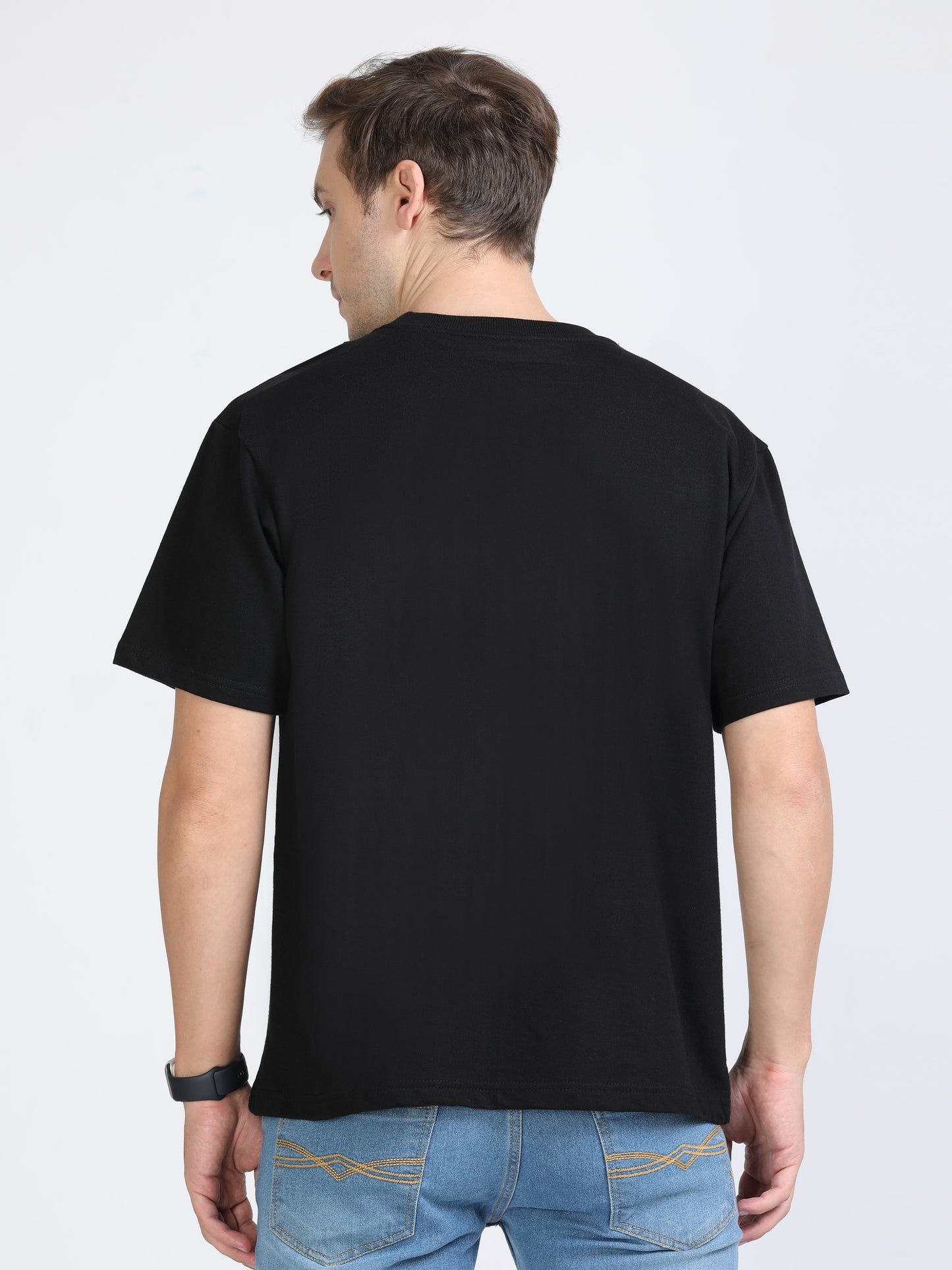 Black Solid Premium Oversized Unisex T-Shirt