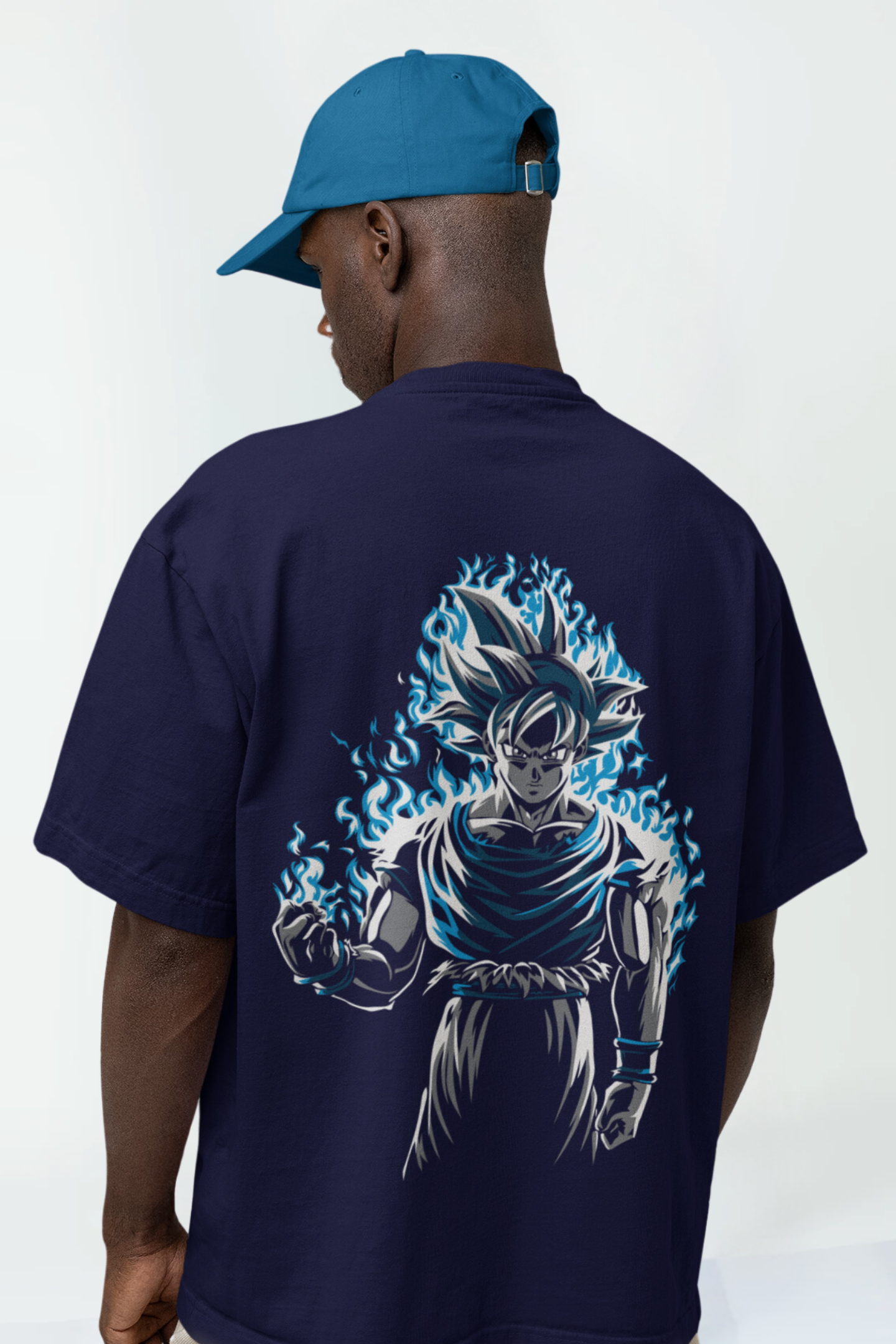 Navy Blue Anime Unisex Oversized T-Shirt