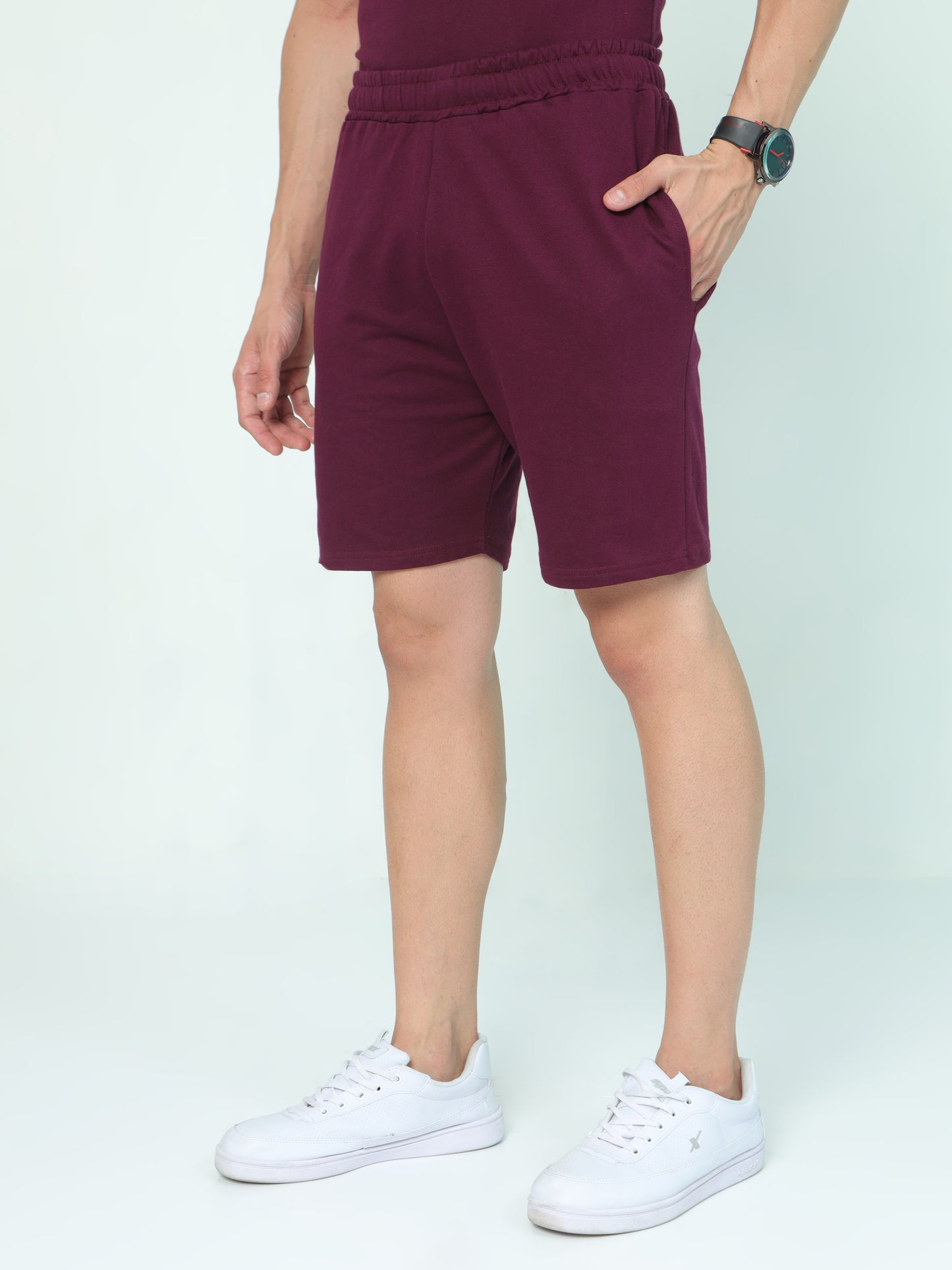 Wine Solid Premium Unisex Shorts