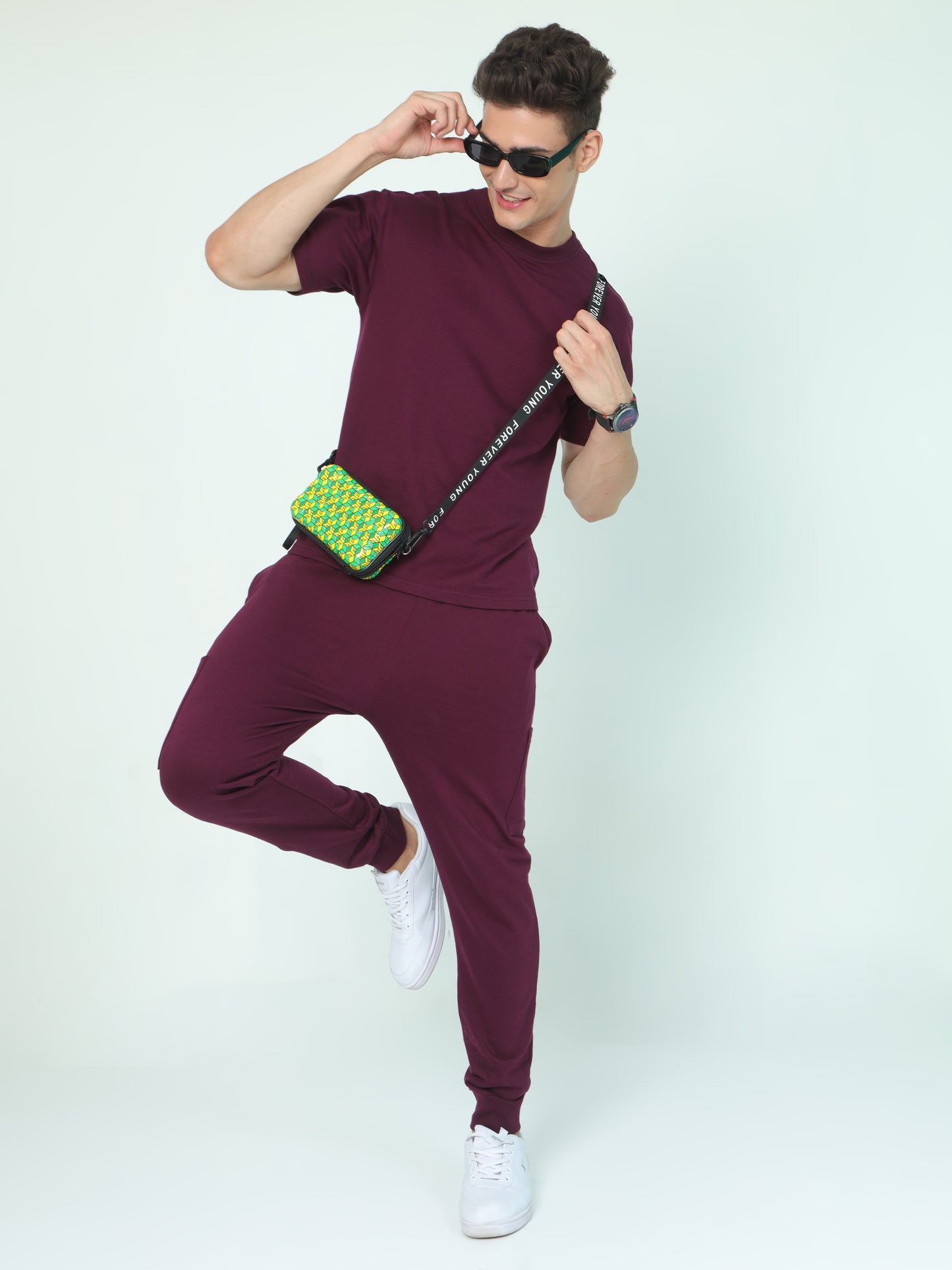 Wine Solid Premium Unisex Joggers