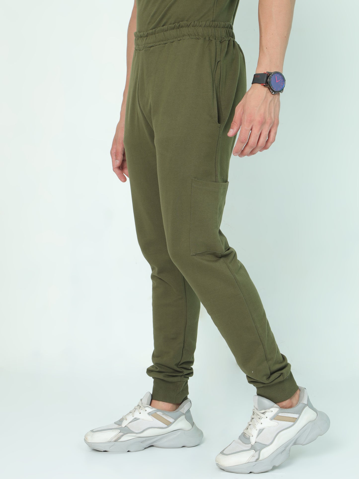 Olive Green Solid Premium Unisex Joggers
