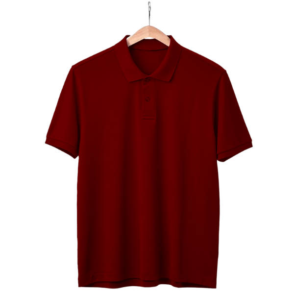 Maroon Polo Neck T-Shirt
