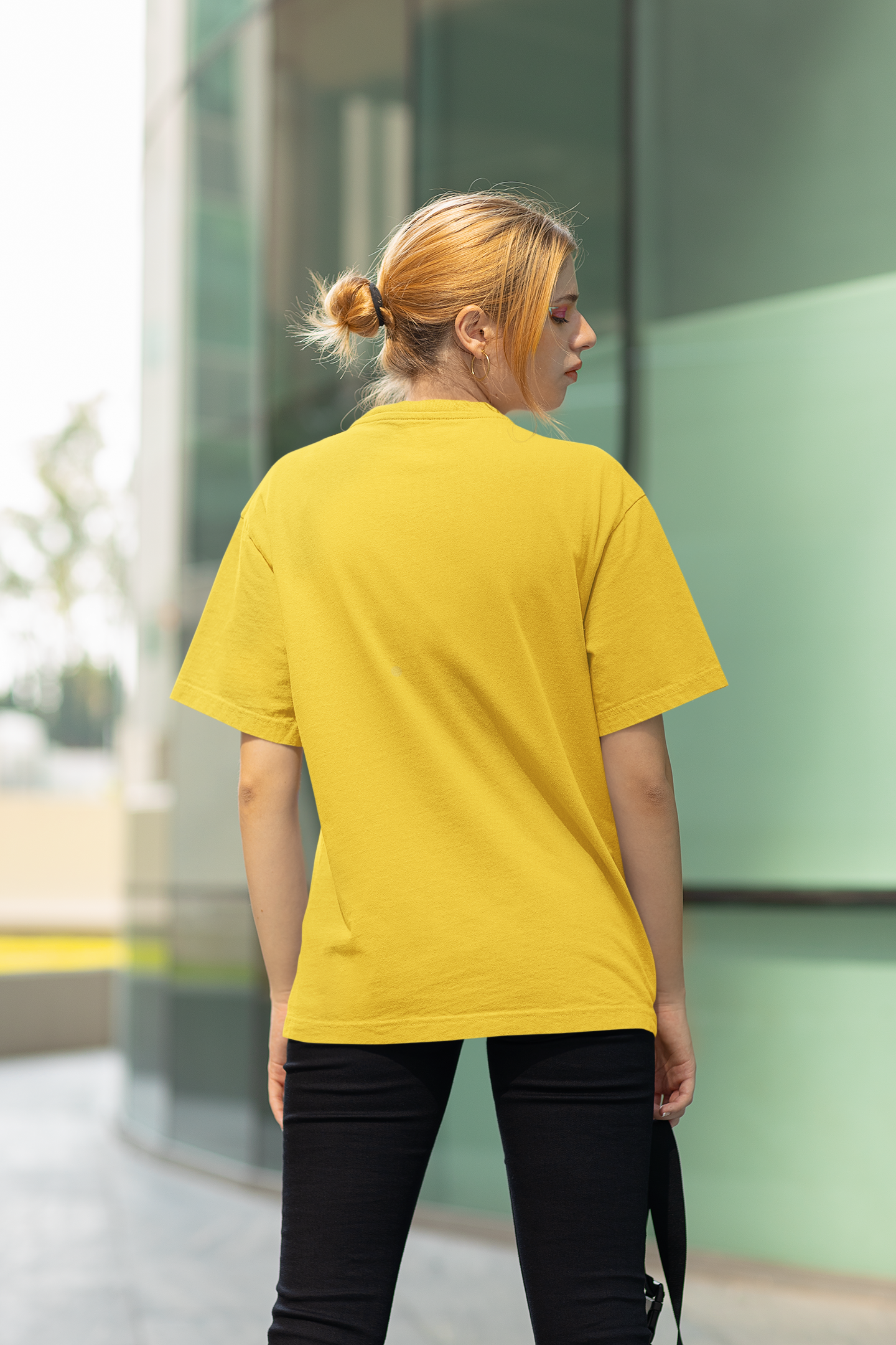 Mustard Solid Oversized Unisex T-Shirt