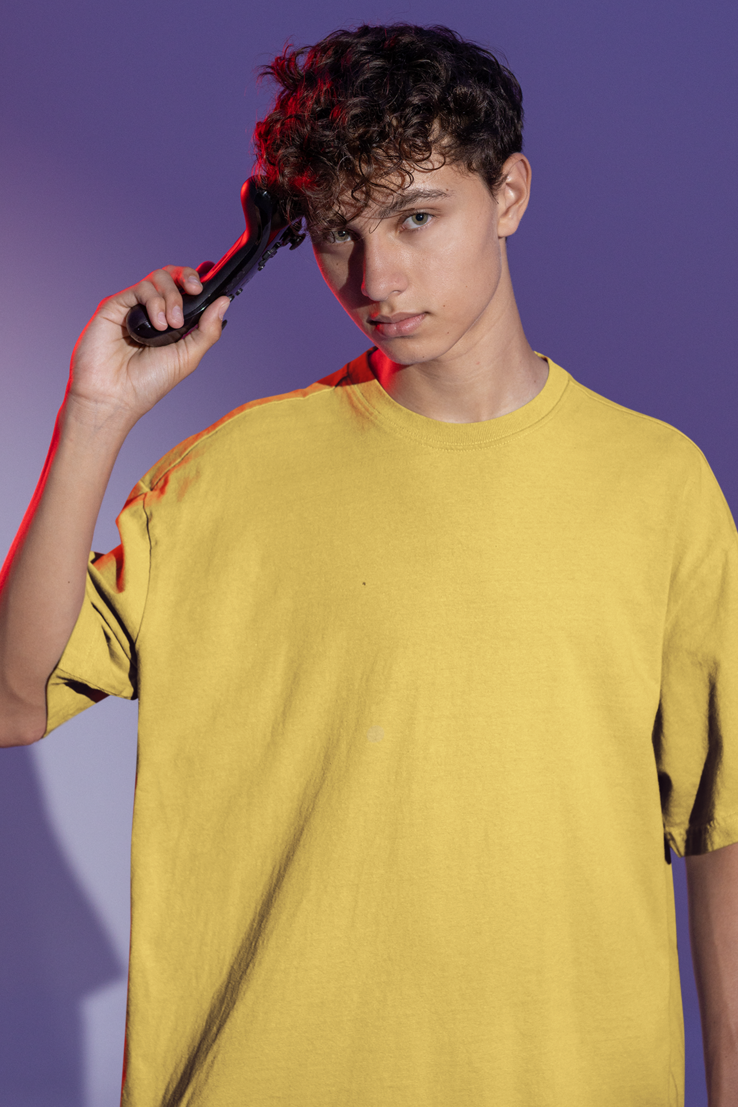 Mustard Solid Oversized Unisex T-Shirt