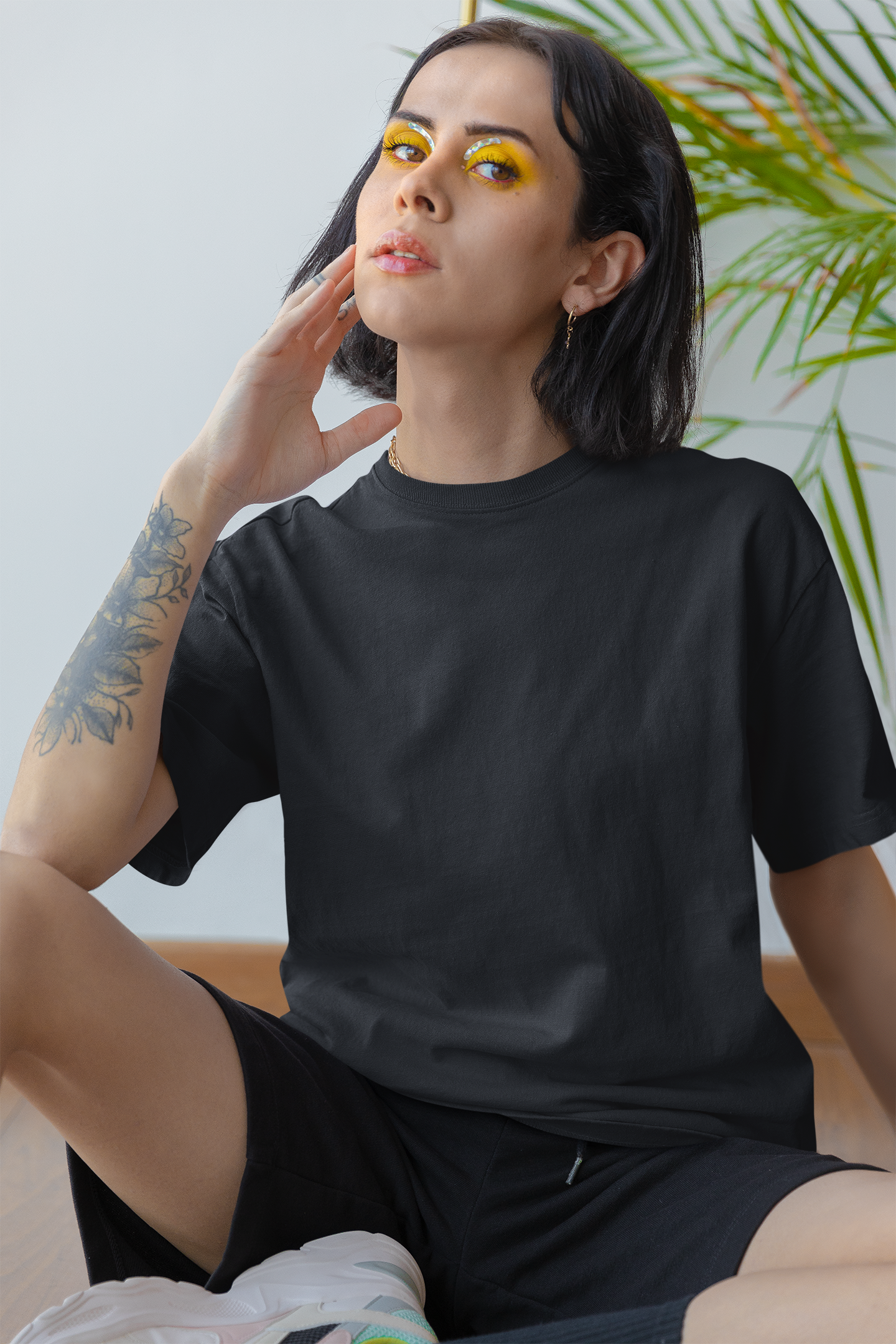 Dark Grey Solid Oversized Unisex T-Shirt