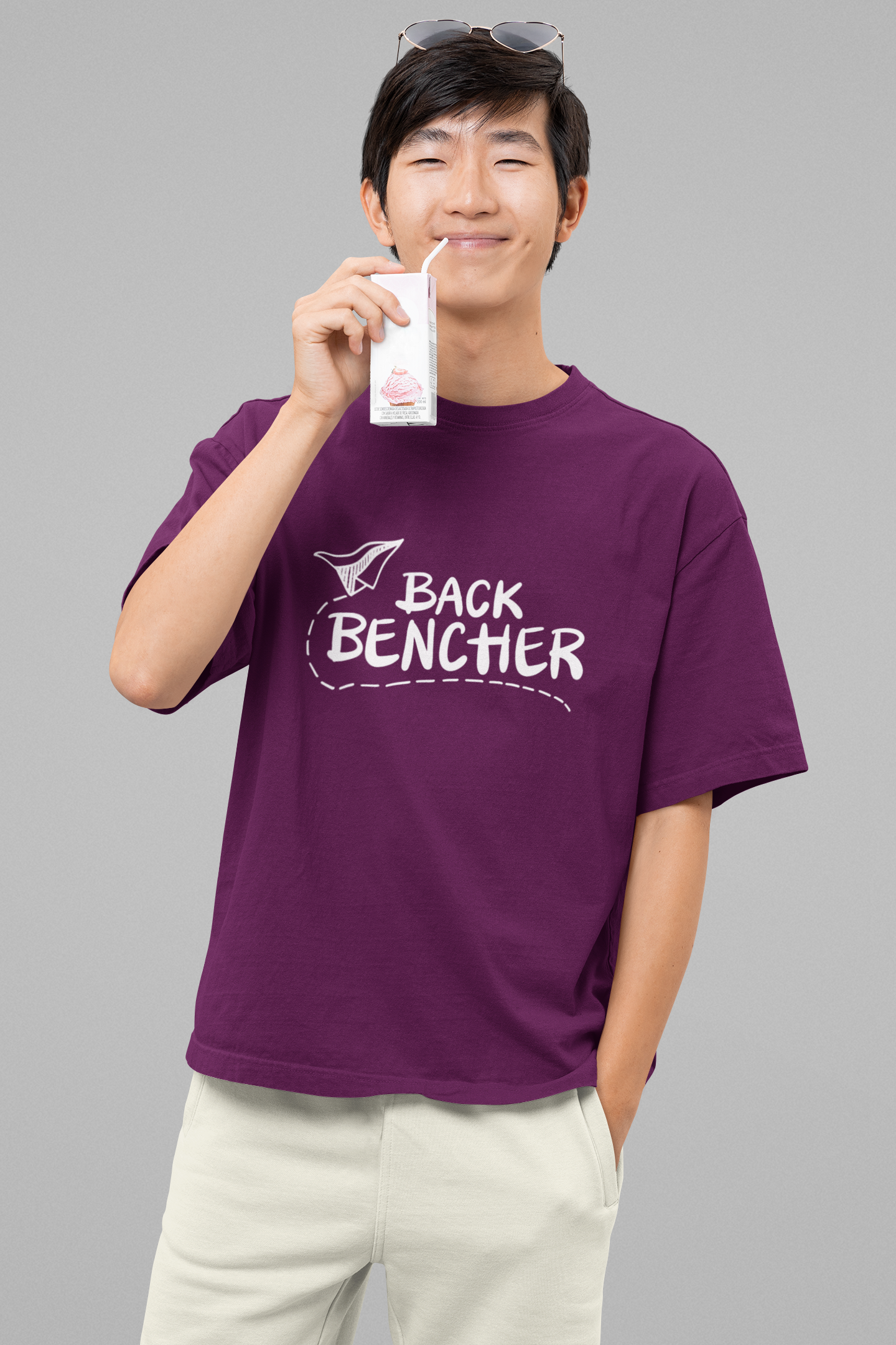 Wine Back Bencher Unisex Oversized T-Shirt