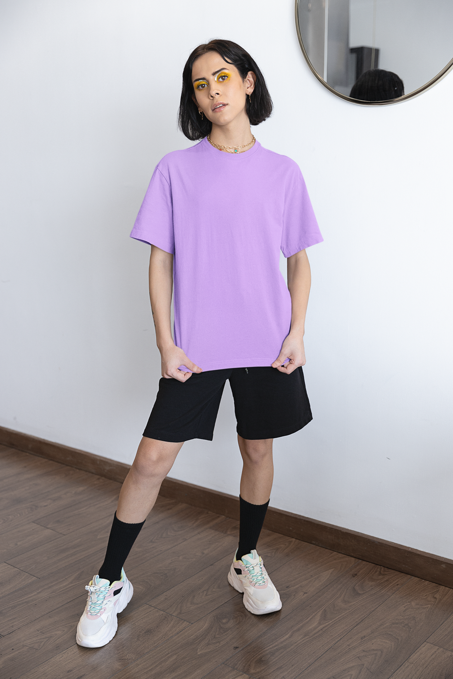 Lavender Solid Oversized Unisex T-Shirt