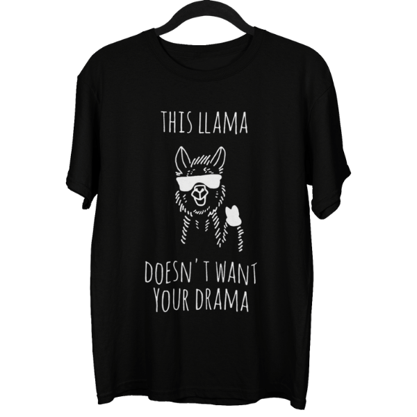 Llama Doesn't Want Your Drama Unisex Oversized T-shirt