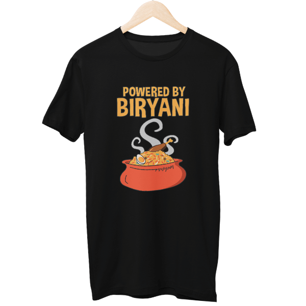 Powered By Biryani Food Unisex Regular T-Shirt