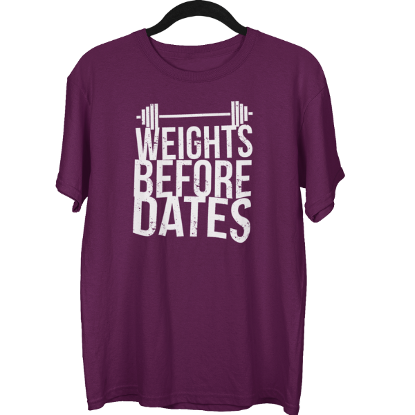 Weights Before Dates Gym Unisex Oversized T-shirt