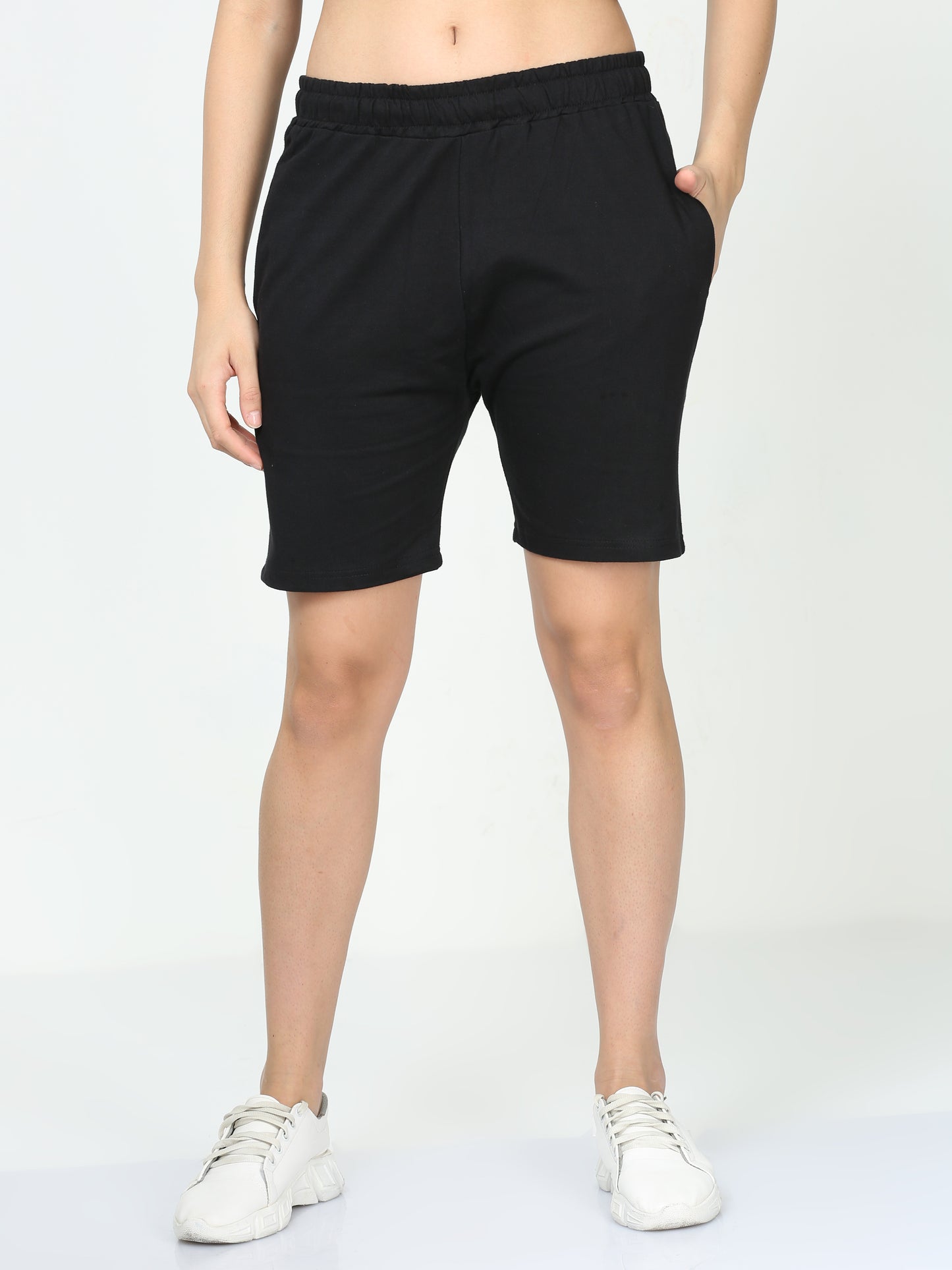 Black Solid Premium Unisex Shorts