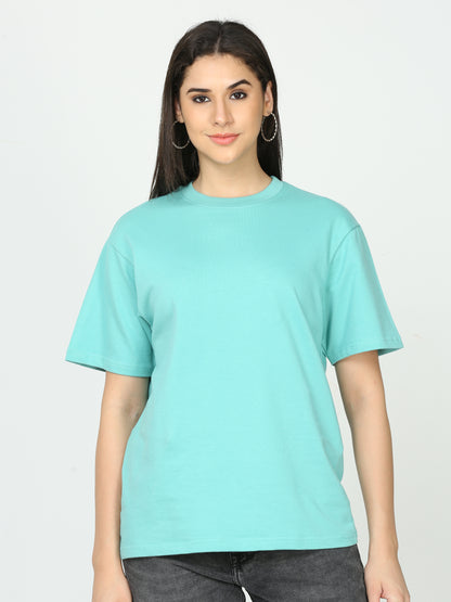 Petrol Green Solid Premium Oversized Unisex T-Shirt