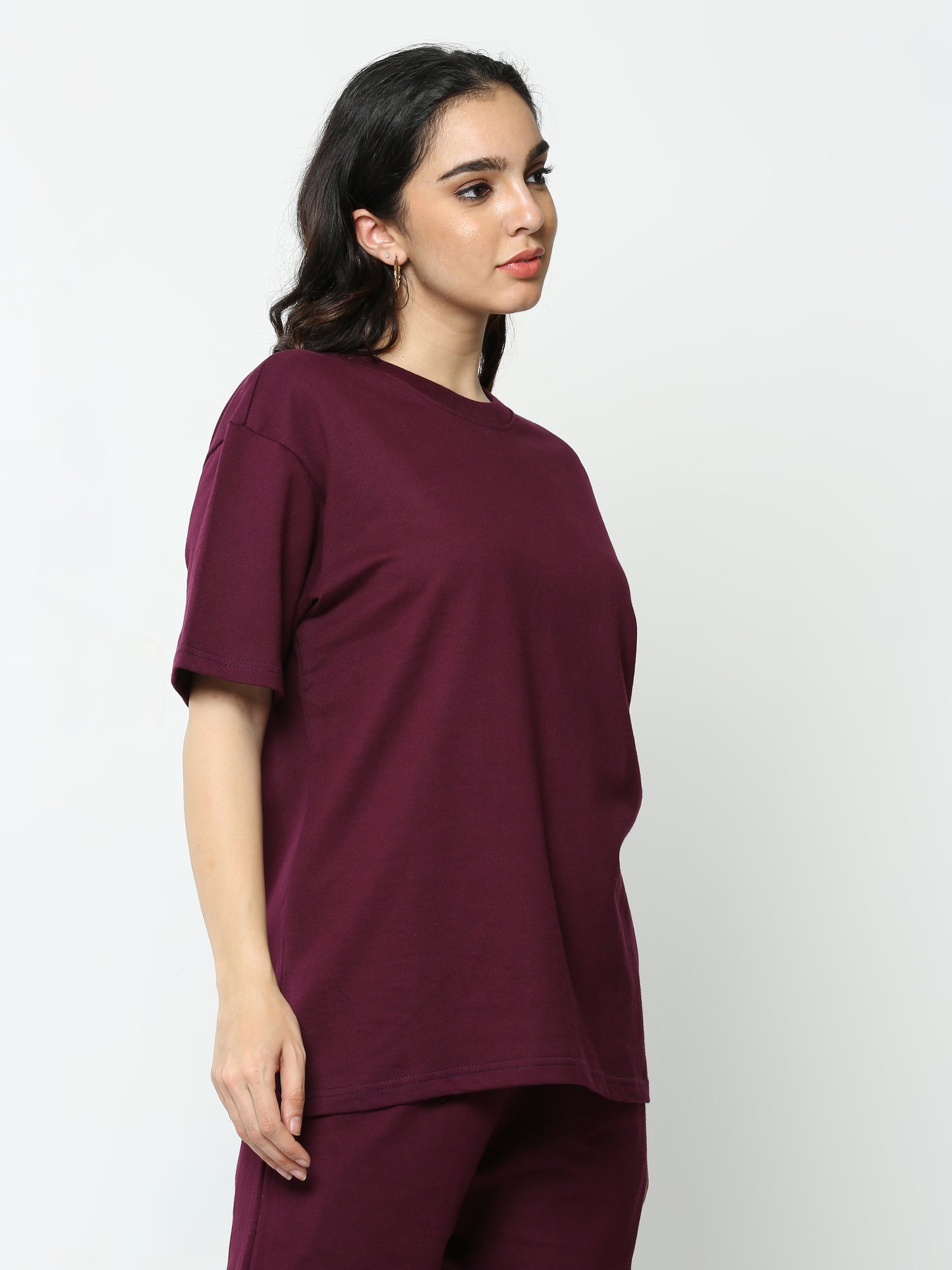 Wine Solid Premium Oversized Unisex T-Shirt