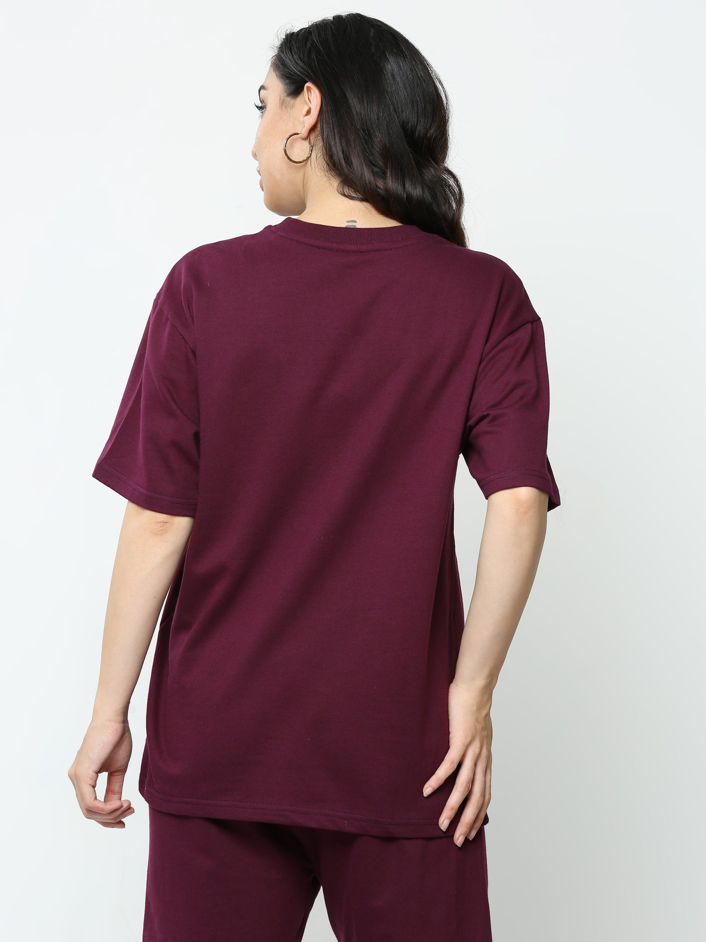 Wine Solid Premium Oversized Unisex T-Shirt
