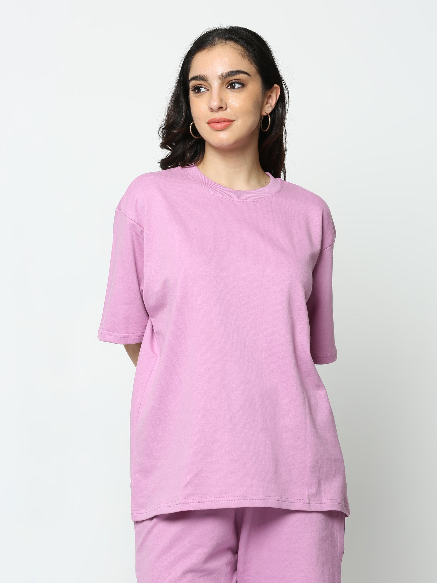 Lavender Solid Premium Oversized Unisex T-Shirt