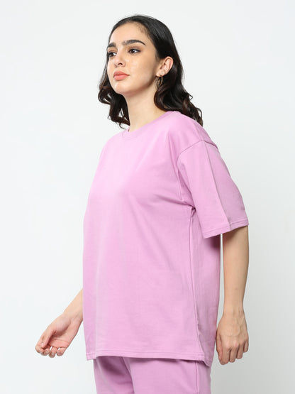 Lavender Solid Premium Oversized Unisex T-Shirt