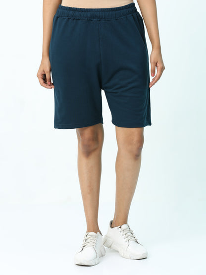 Turquoise Solid Premium Unisex Shorts
