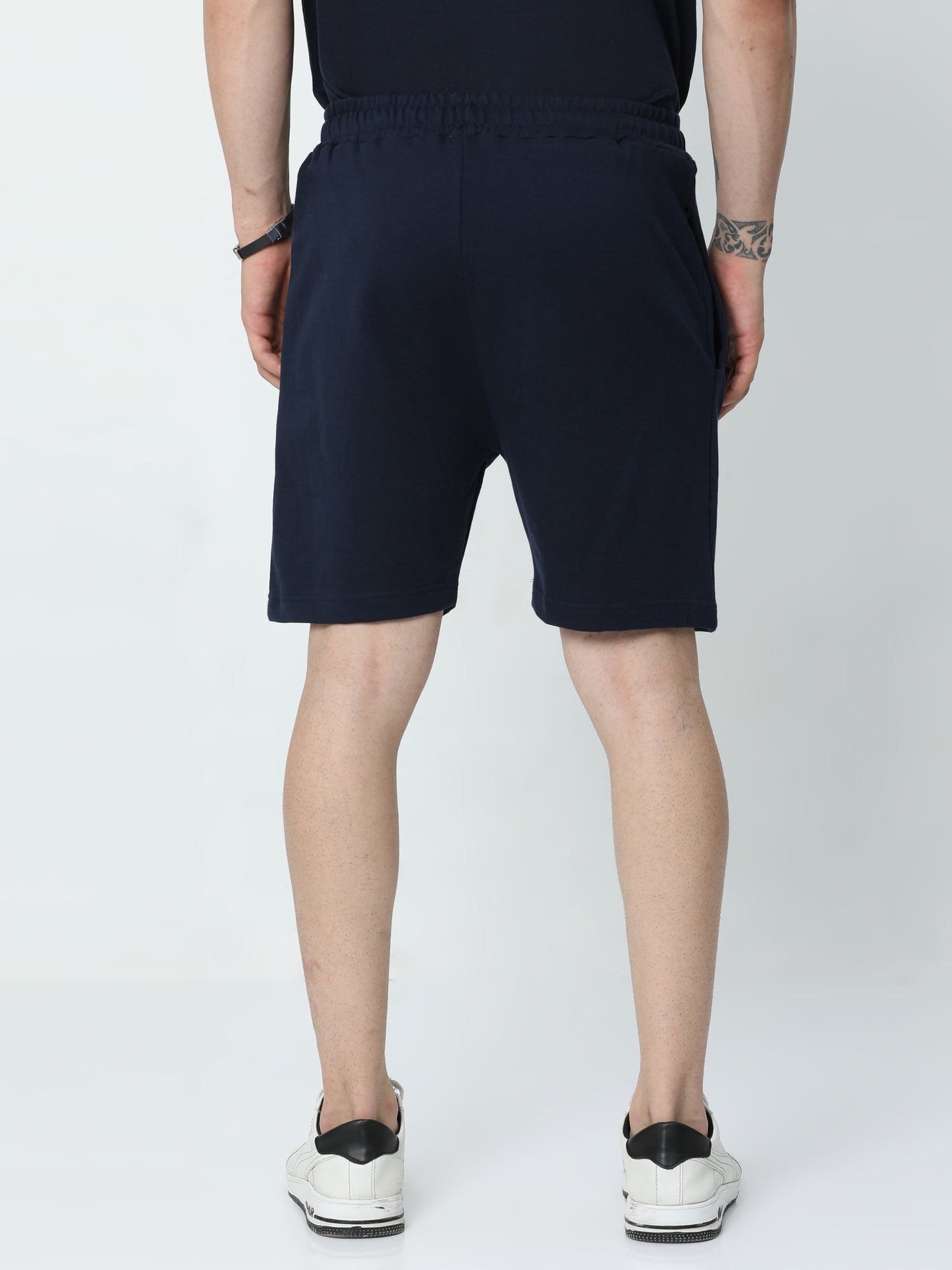 Navy Blue Solid Premium Unisex Shorts