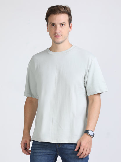 Storm Grey Solid Premium Oversized Unisex T-Shirt