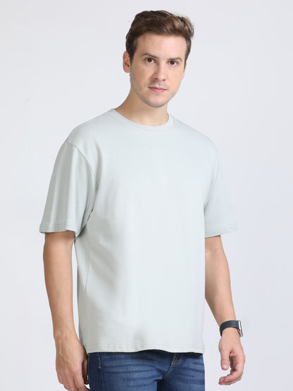 Storm Grey Solid Premium Oversized Unisex T-Shirt