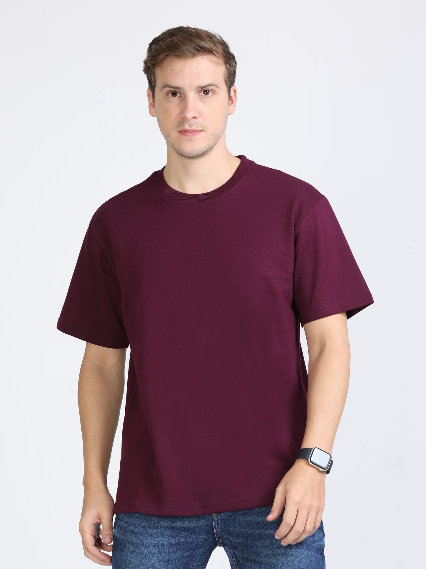 Wine Solid Premium Oversized Unisex T-Shirt