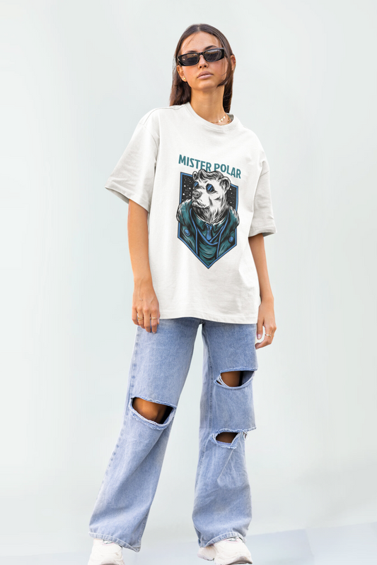 White Mister Polar Unisex Oversized T-Shirt