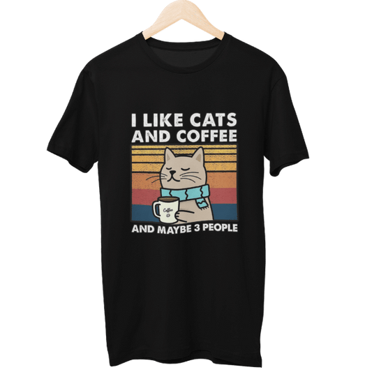 I Like Cats And Coffee Unisex Regular T-Shirt