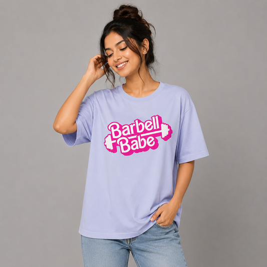 Barbell Babe Gym Female Oversized T-Shirt