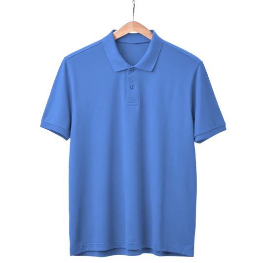 Cornflower Blue Polo Neck T-Shirt