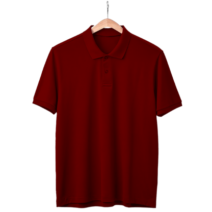 Maroon Polo Neck T-Shirt