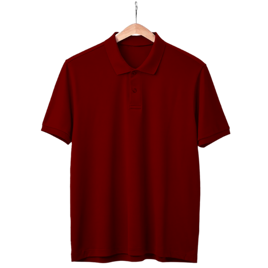 Maroon Polo Neck T-Shirt