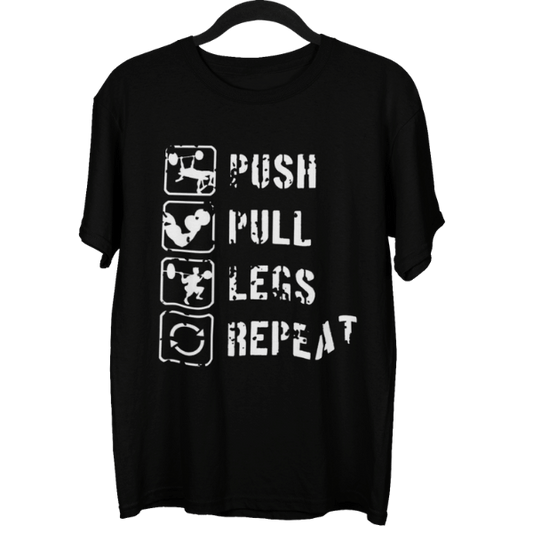 Push Pull Gym Repeat Unisex Oversized T-Shirt