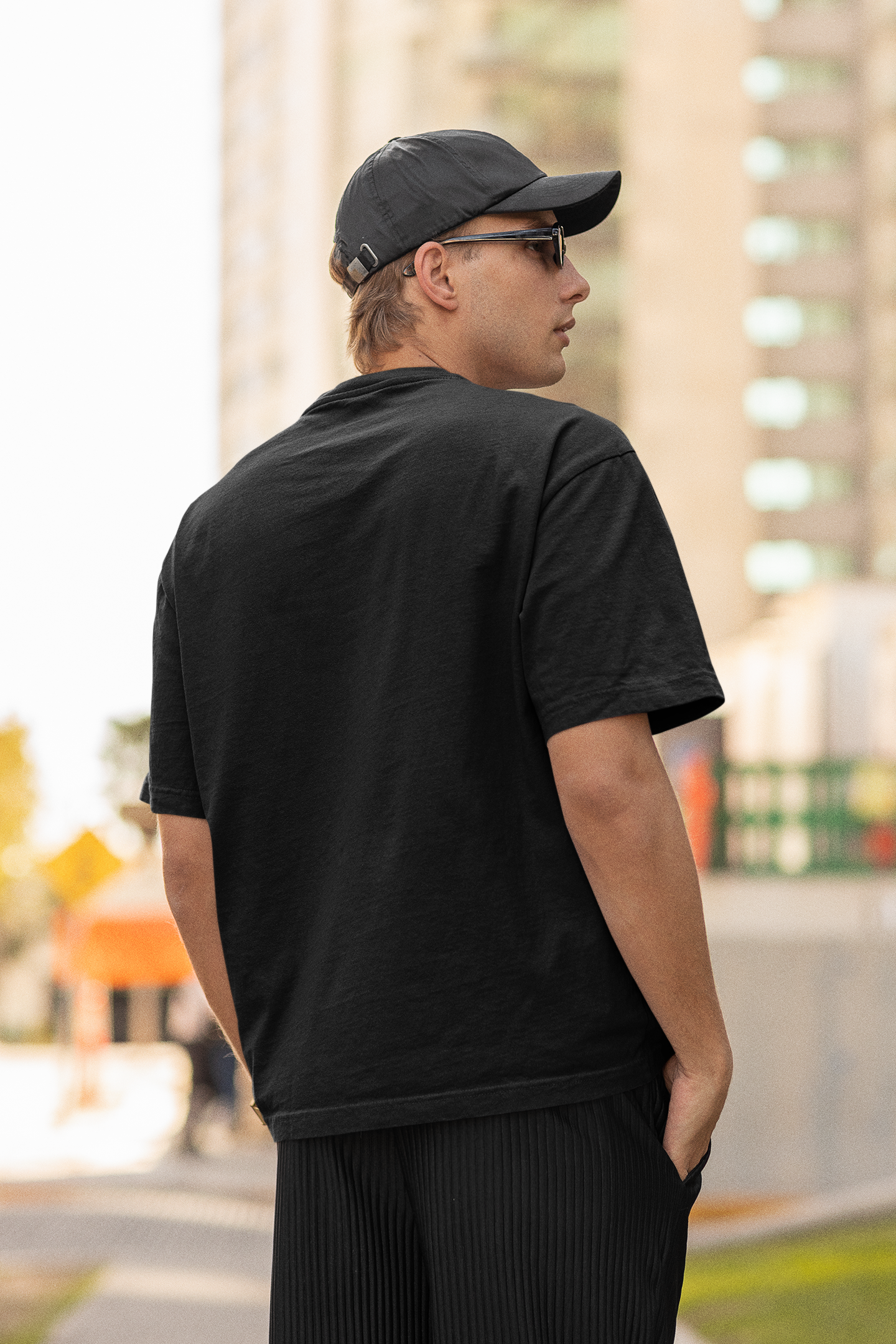Black Solid Oversized Unisex T-Shirt