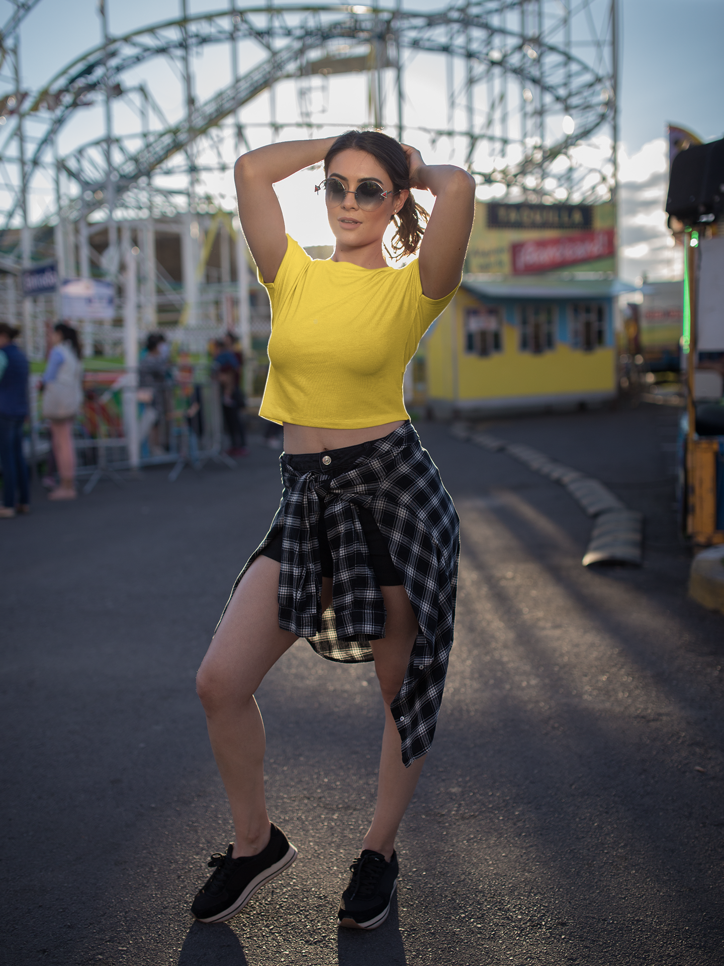 Mustard Solid Crop Top